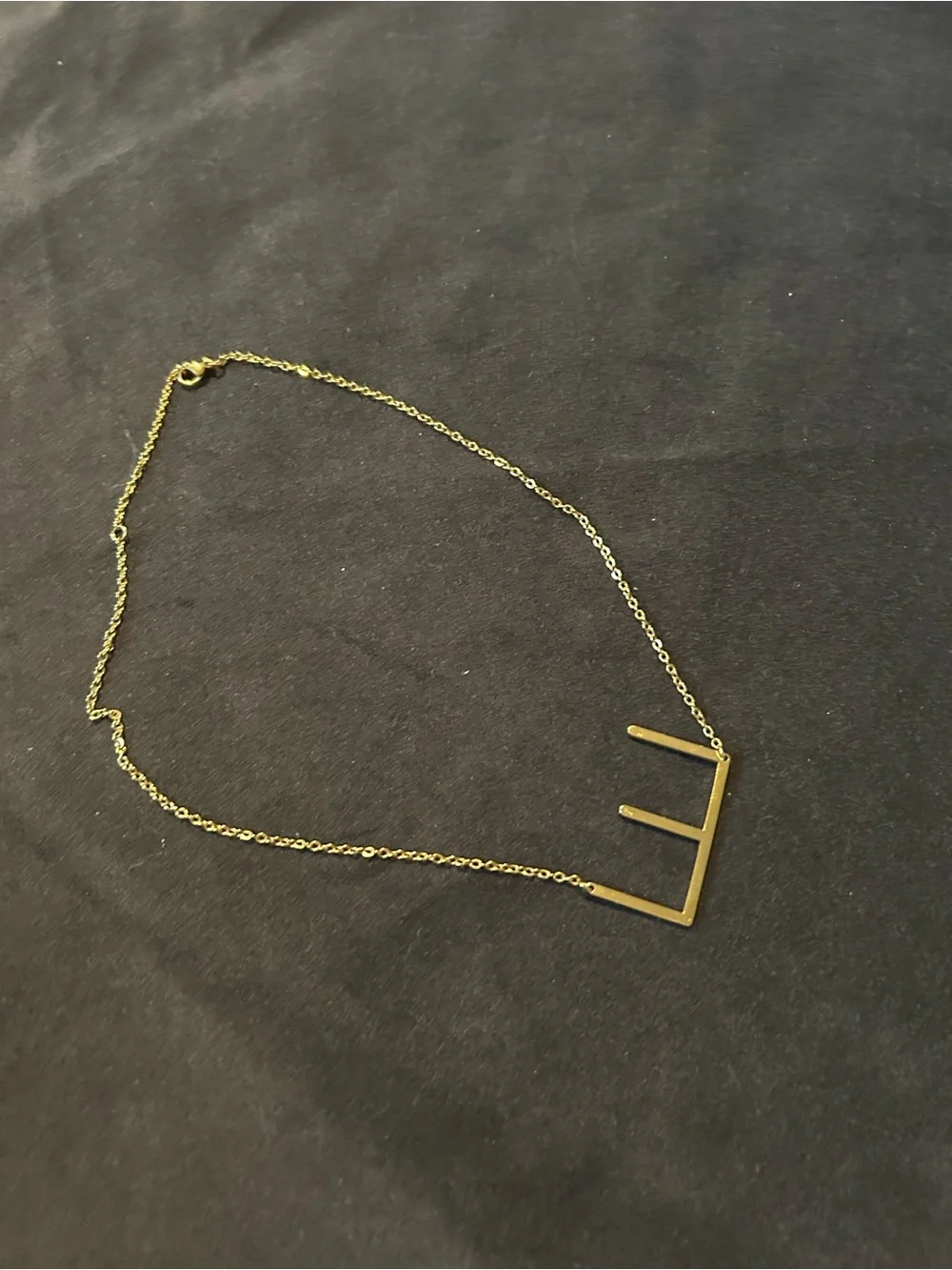 Gold E-Initial Pendant Necklace - Women Jewelry lightweight